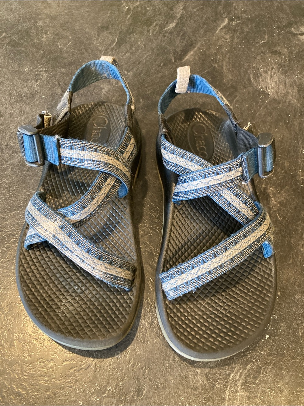 Boys Chaco gray blue sandals size 2
